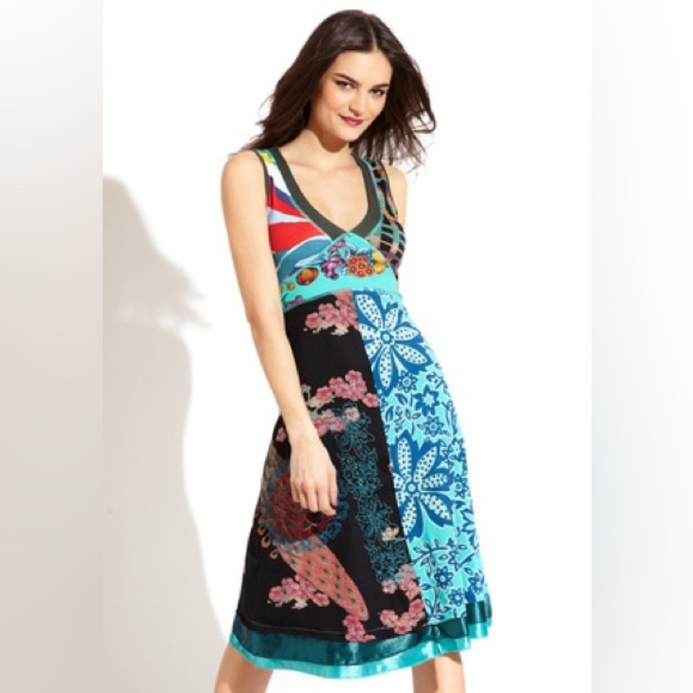 Desigual Colorful Patchwork Midi Dress